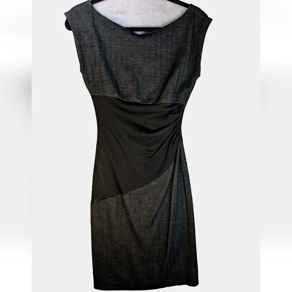 DvF Tweed Boatneck Ruched Dress - Picture 1 of 8